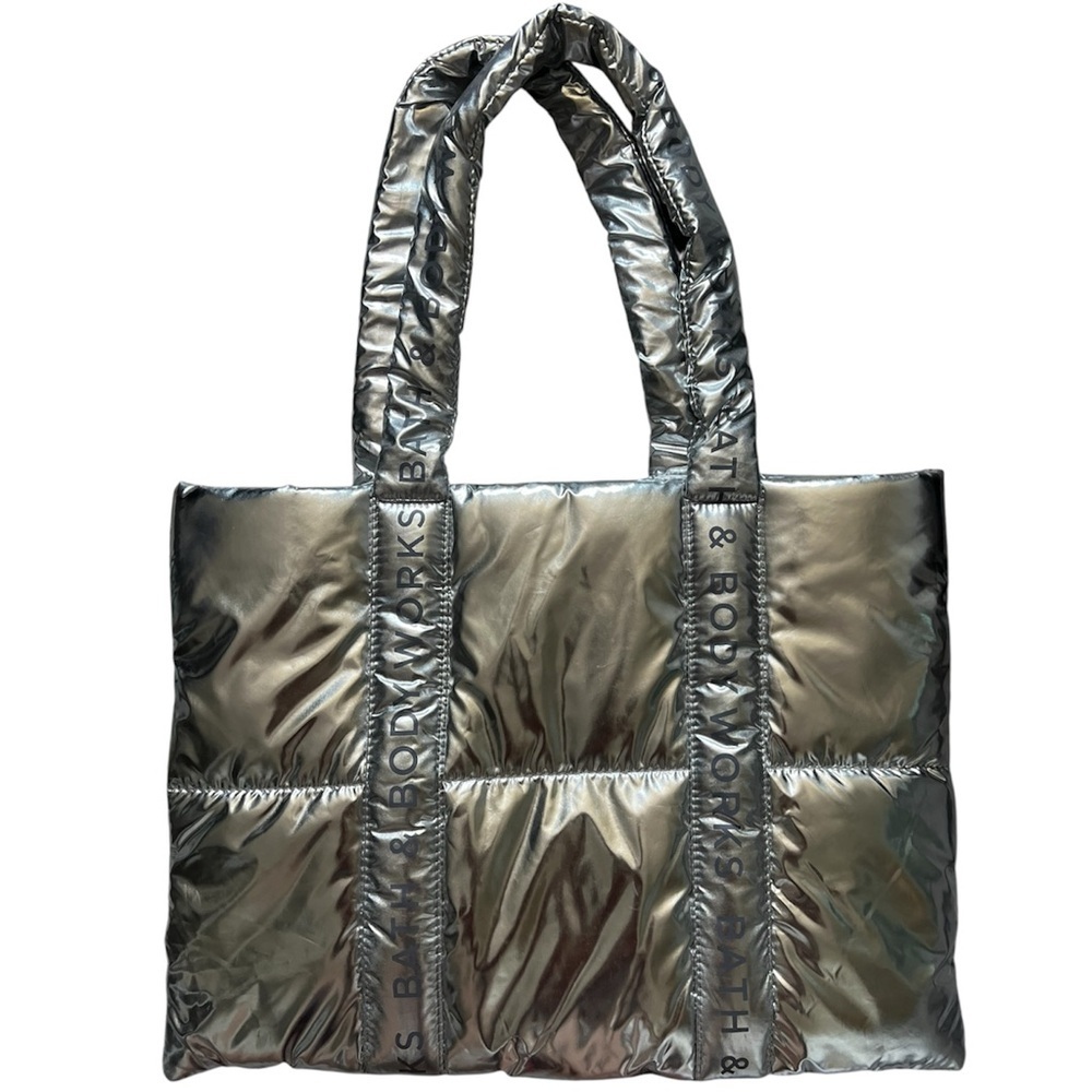 Bath & Body Works Shiny Silver Tote NWT